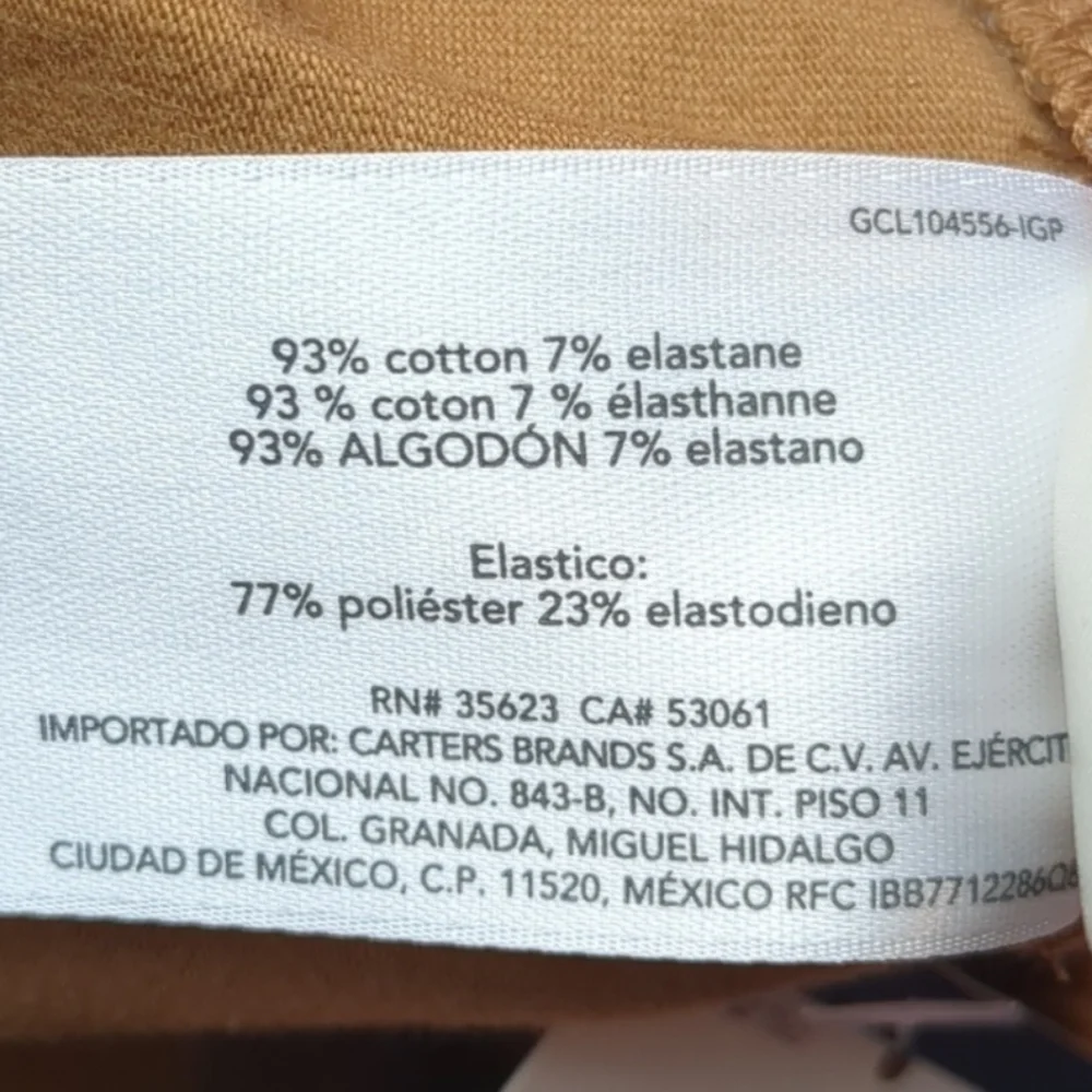 OshKosh B'Gosh Light Brown and Pink Floral Elastic Waist Leggings size 10